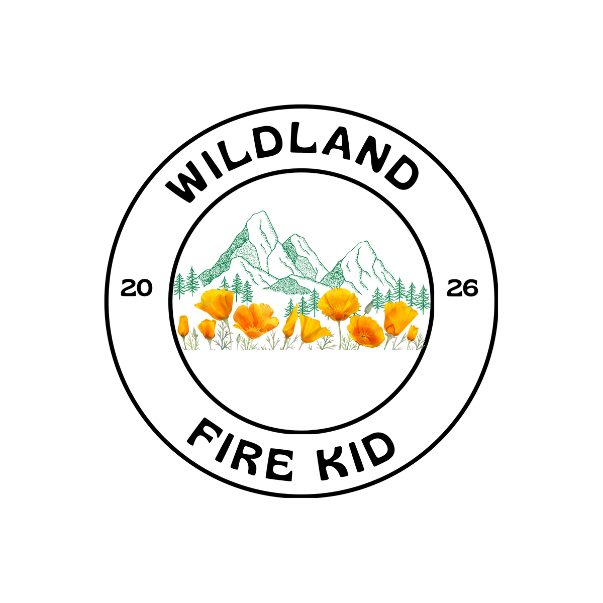 Wildland Fire Kid Gray Crew Sweatshirt: Dad's in the forest
