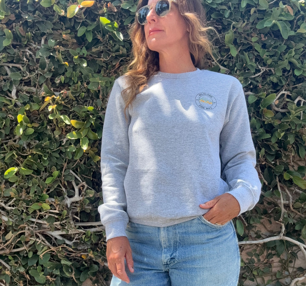 Gray Crew Wife Sweatshirt: He's in the Forest