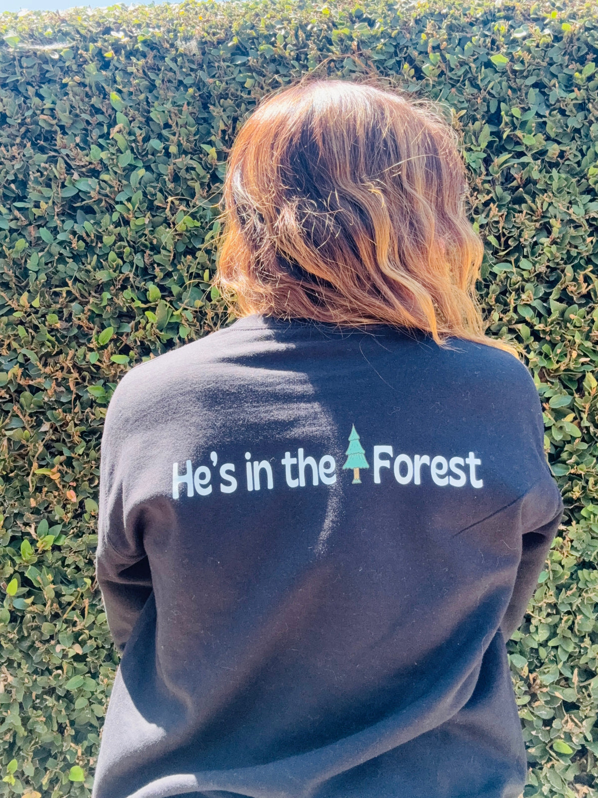 Black Crew Girlfriend Sweatshirt: He's in the Forest