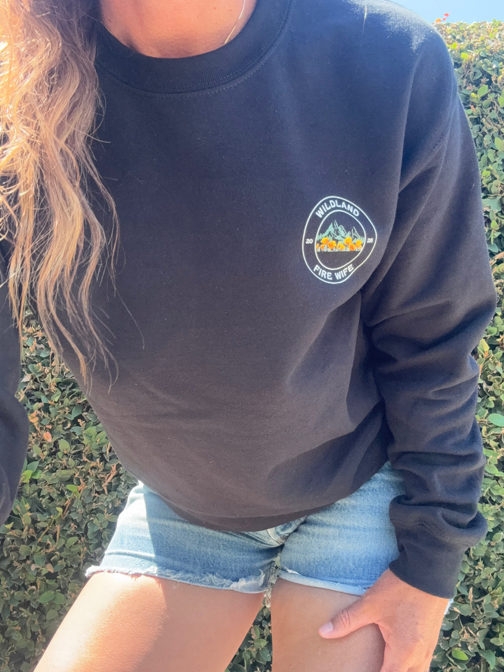 Black Crew Wife Sweatshirt: He's in the Forest